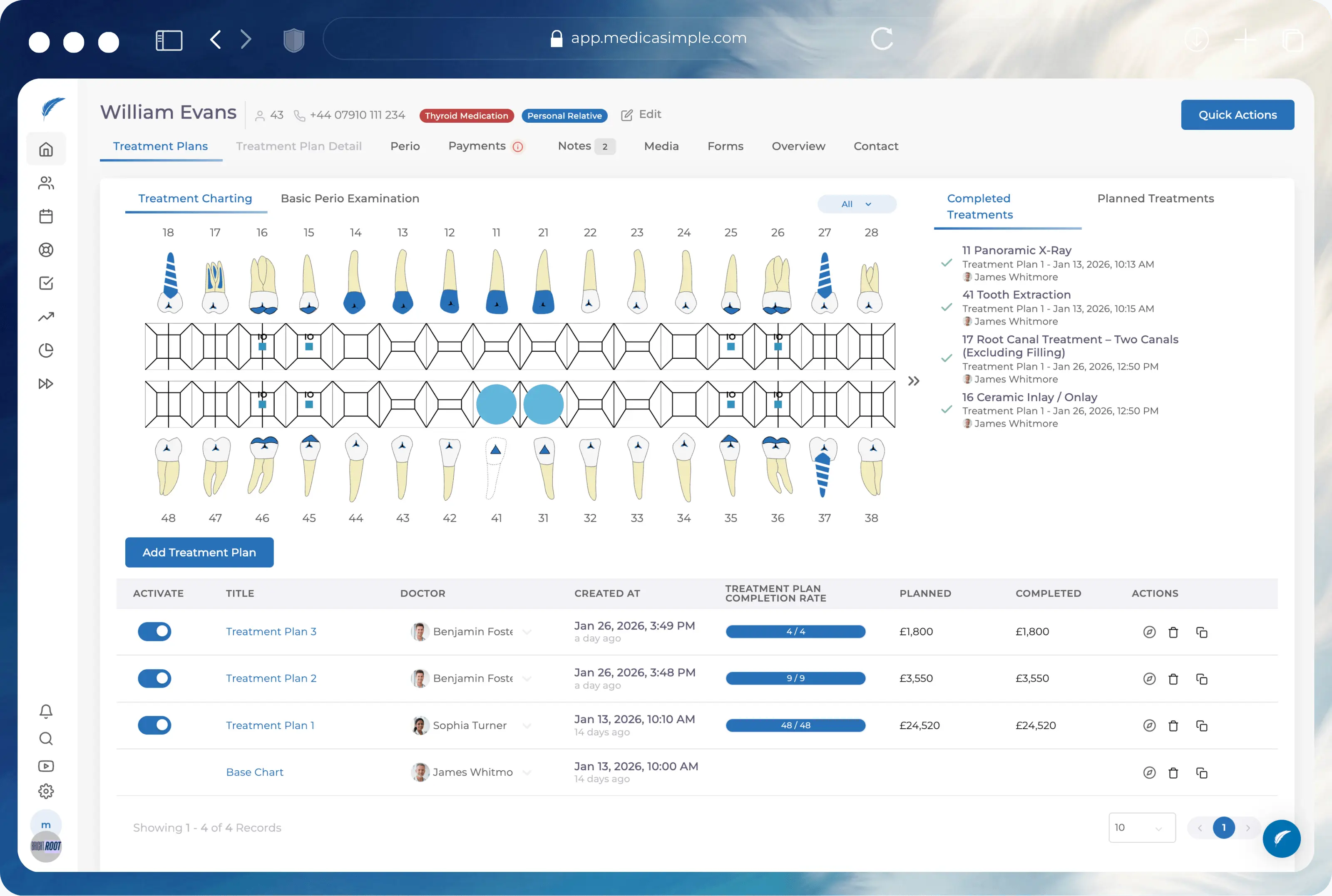 Medicasimple feature overview interface