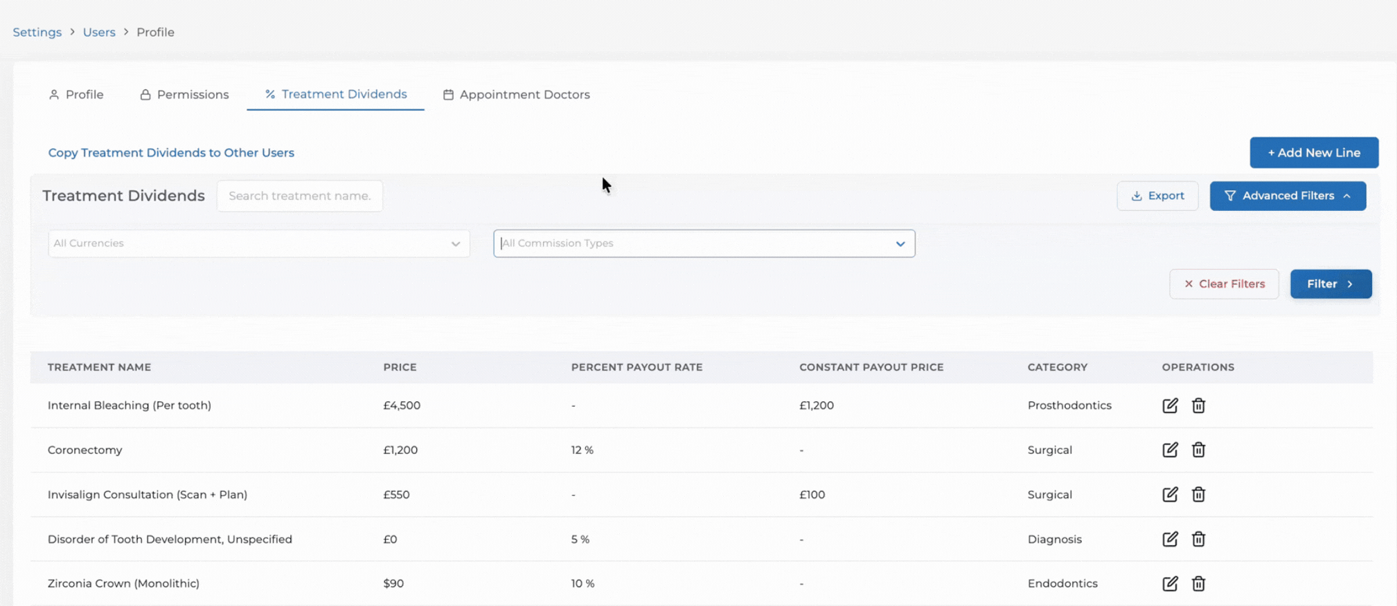 Medicasimple doctor treatment commission report filters