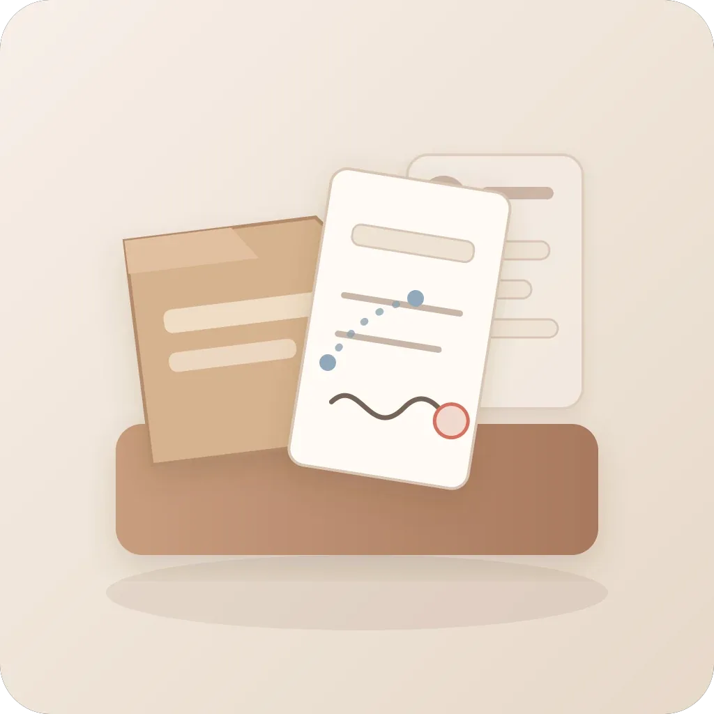 Clay illustration of a disconnected reminder flow between patient confirmation and diary status