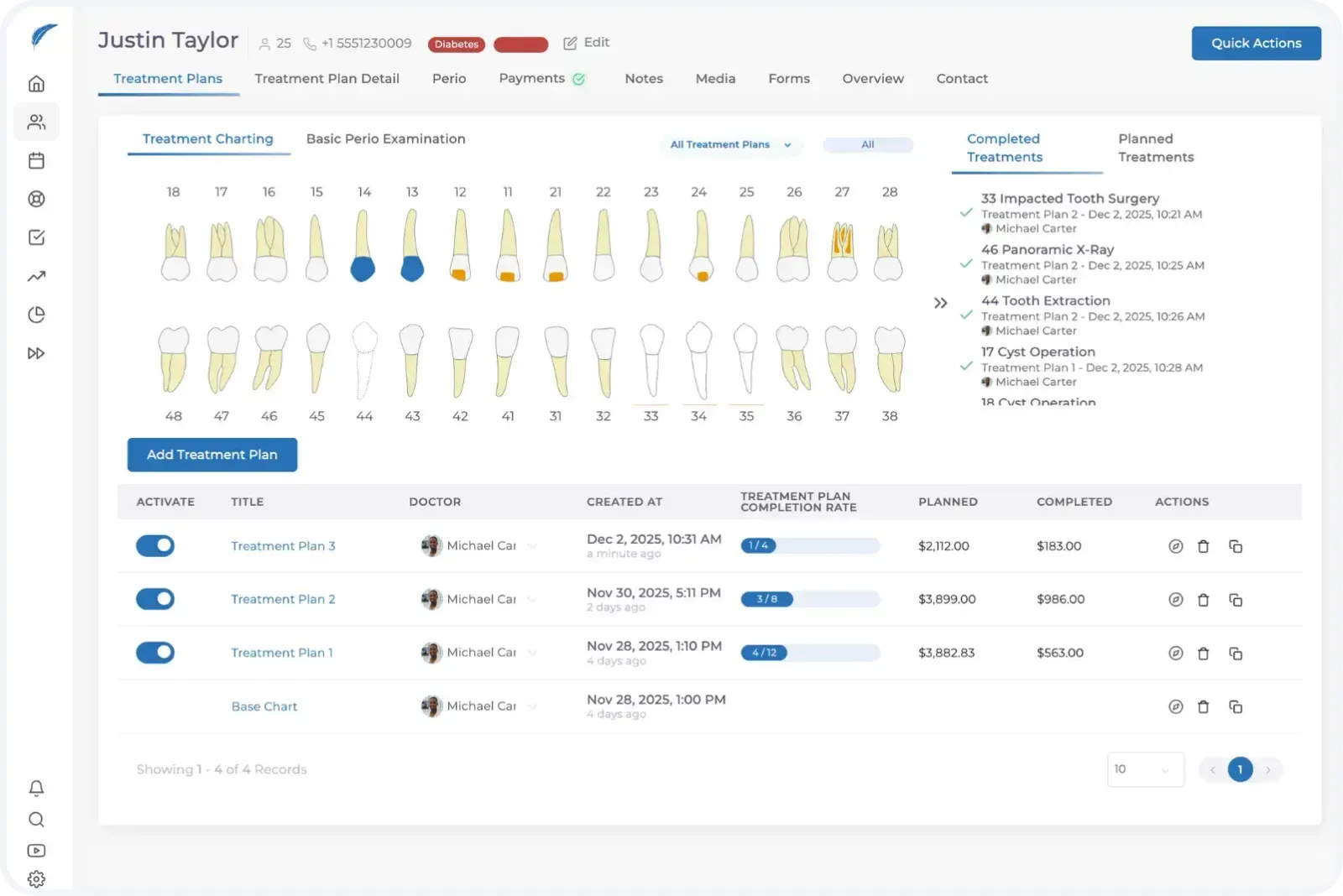 Medicasimple dental practice management software interface