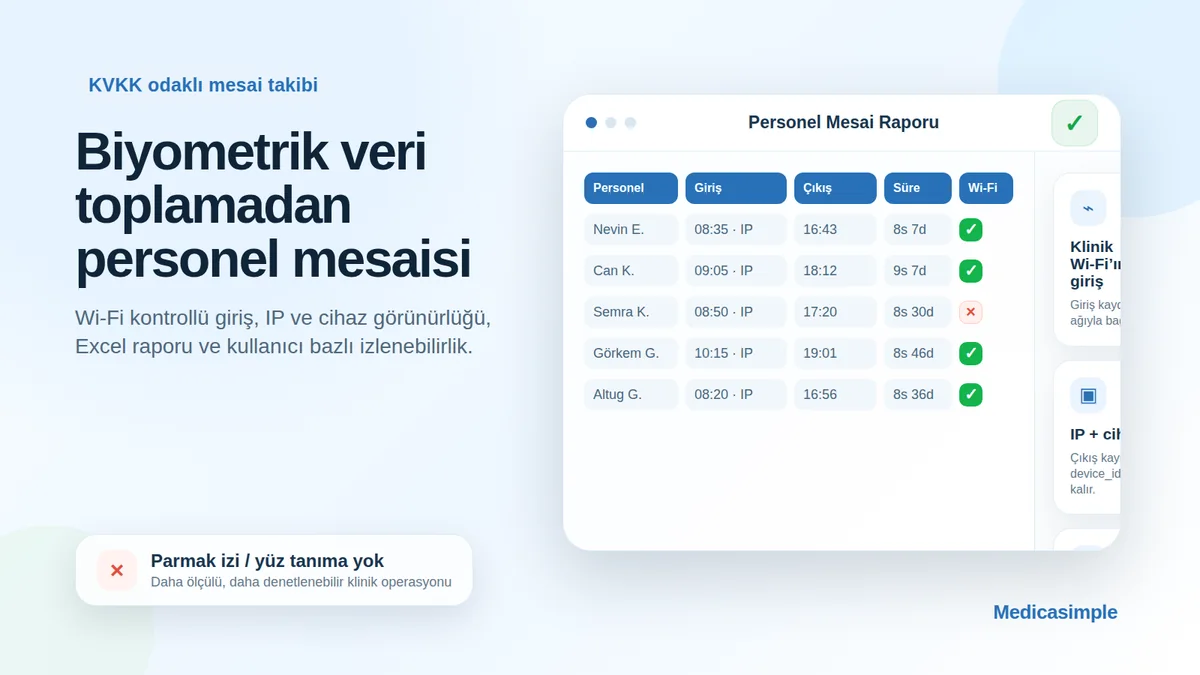 Personel mesai takibinde yeni dönem: Biyometrik veri toplamadan denetlenebilir mesai yönetimi